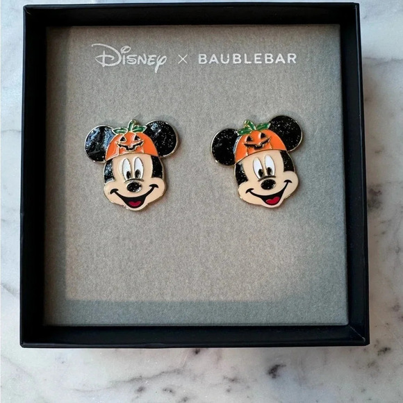 Disney x BaubleBar Mickey Halloween Pumpkin Earrings - NWT, 2024 - Picture 4 of 4